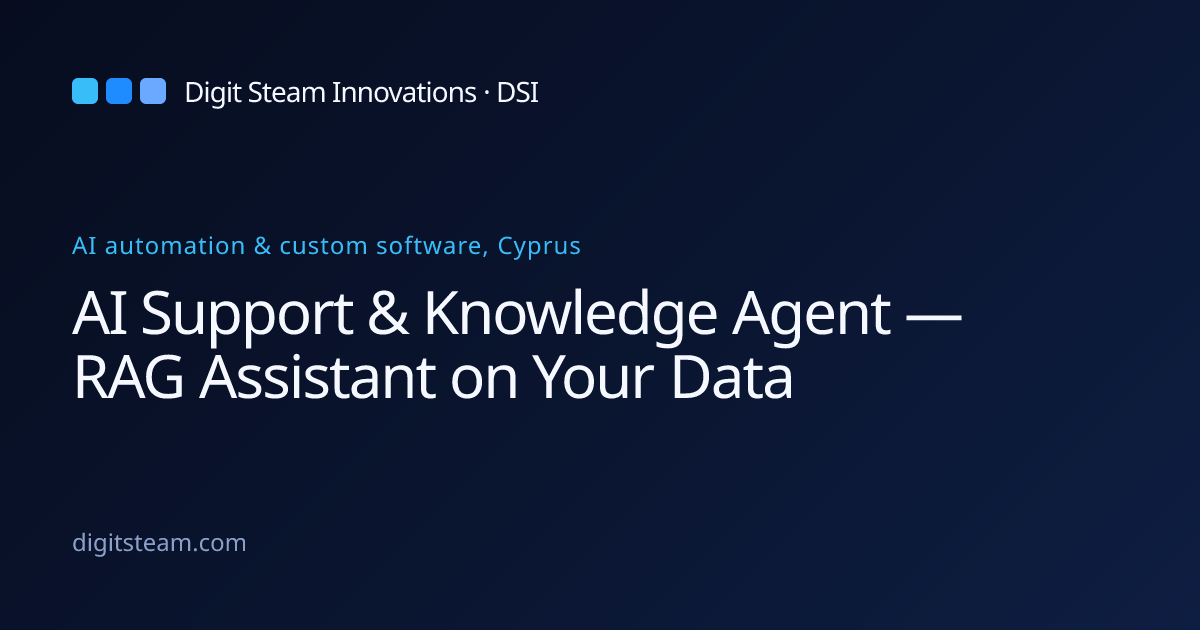 AI Support & Knowledge Agent — RAG Assistant on Your Data | DSI